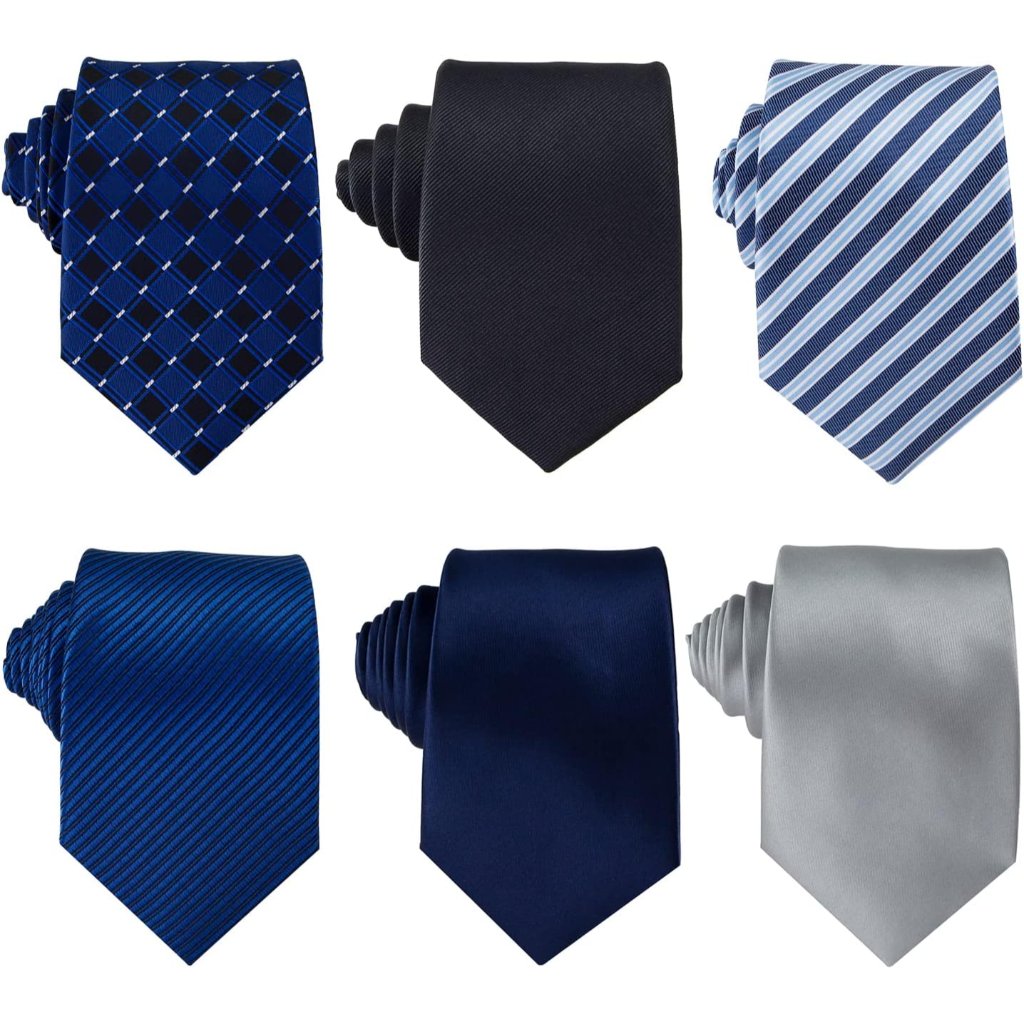 Men's Necktie Classic Silk Tie Woven Jacquard Neck Ties 6 Pcs